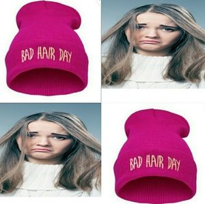 'Bad Hair Day' beanie (Pink or Black)